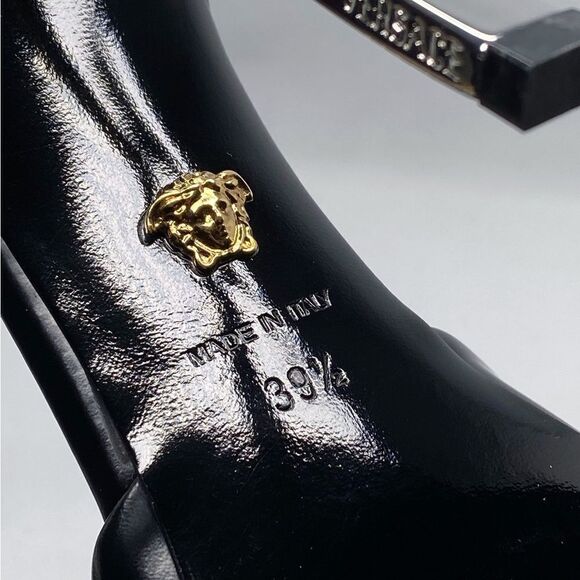 Versace Pin Point Leather Ankle Strap Pumps size 39.5 - Picture 16 of 16